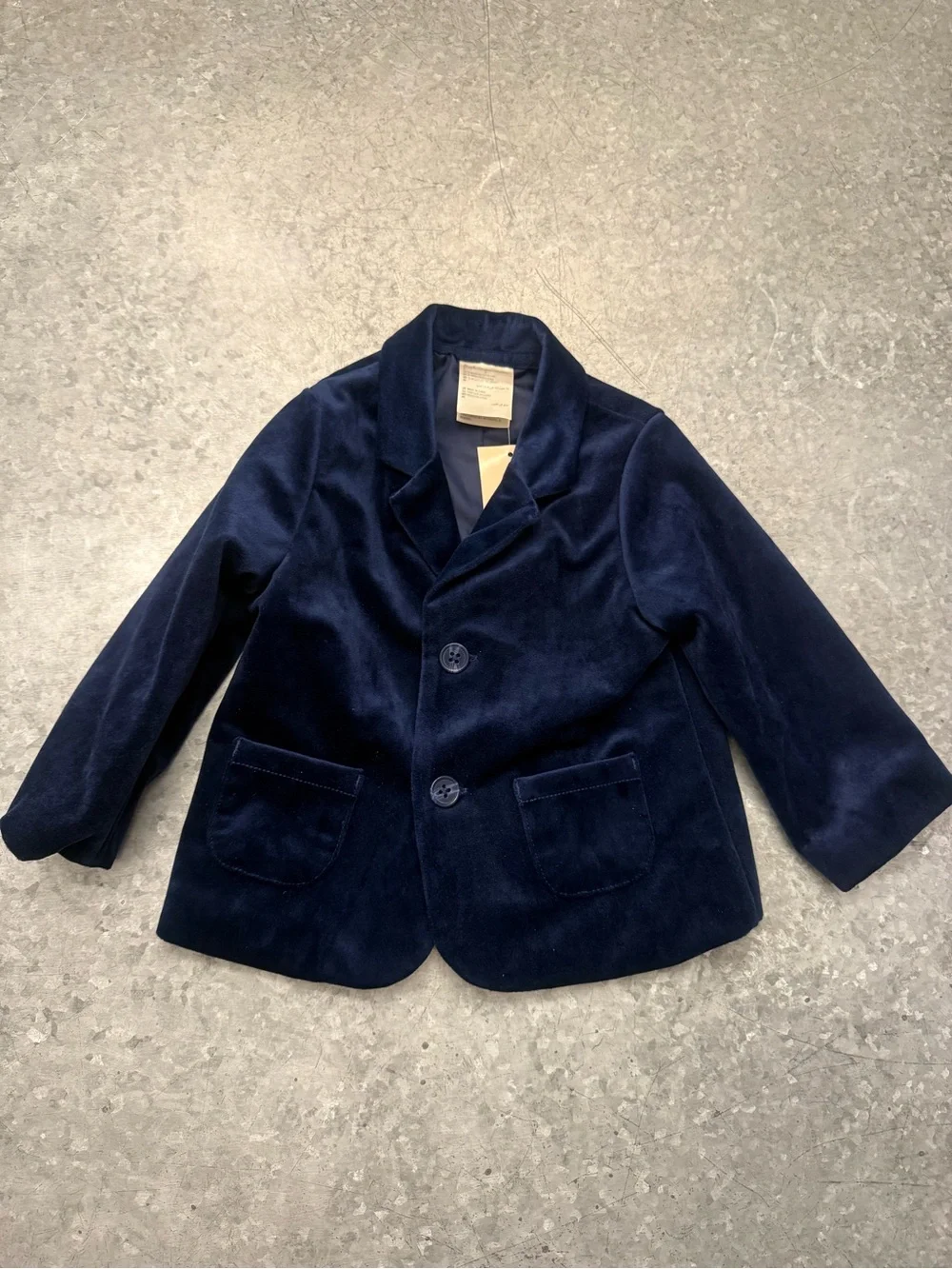 First Impressions Boys Navy Velour Blazer 12 Months NWT